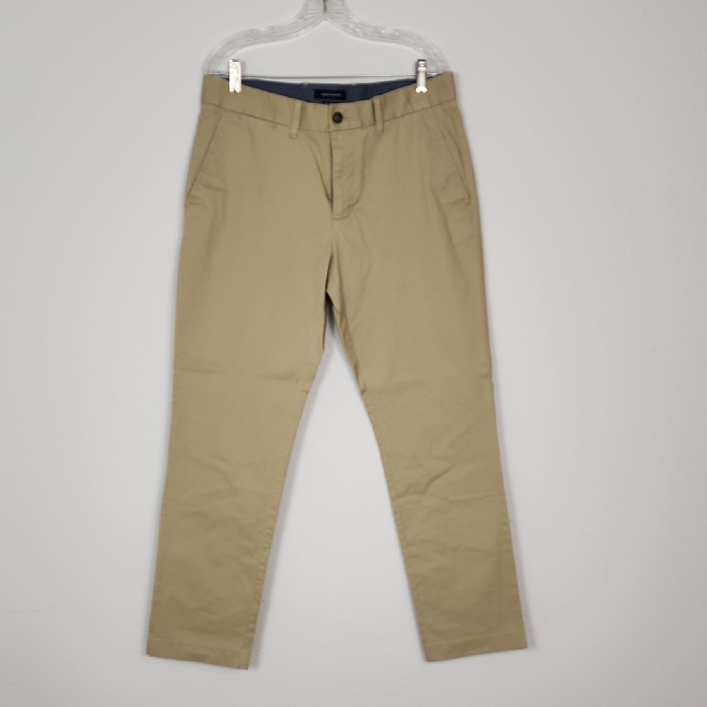 Tommy Hilfiger Tan Chinos Tailored Fit Cotton Twill